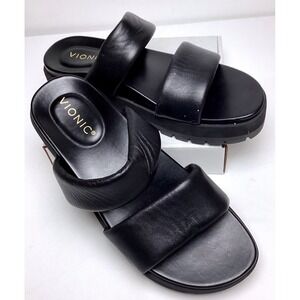 Vionic Women's Modesto Slide Sandals Black Size 8.5 Modern Minimal Everyday Luxe